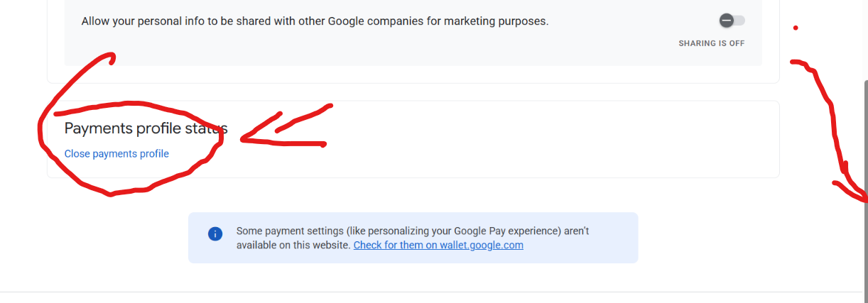 Step 4: Payments profile status - Close payments profile
